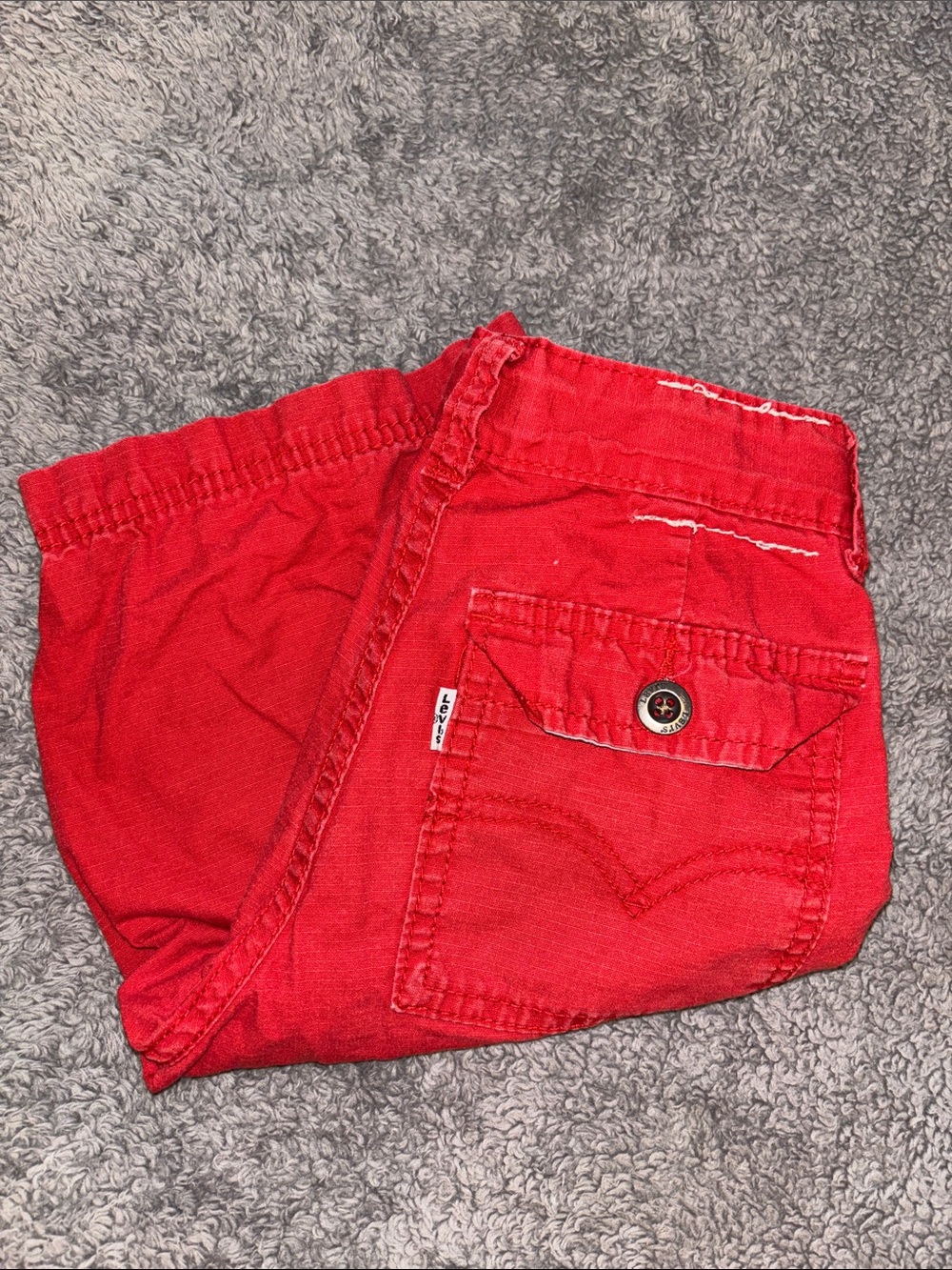 Levi's Boys Red Cargo Shorts
